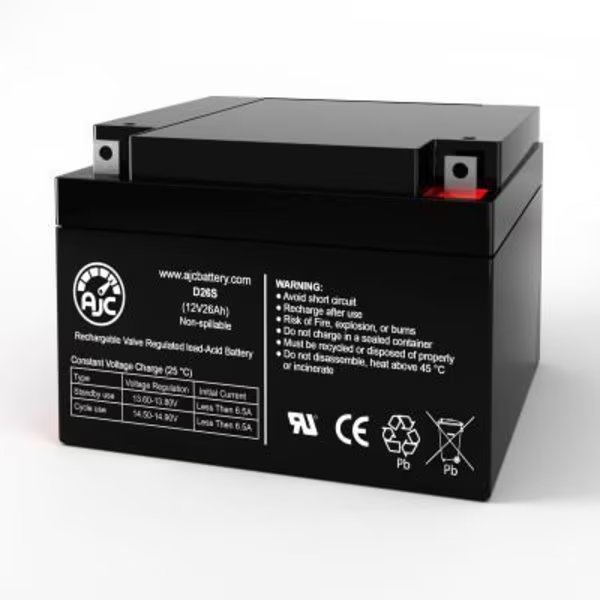 AJC Lionville Systems iPoint Mobile Computing Medical Replacement Battery 26Ah, 12V, Battery Clerk, Mfr#: AJC-D26S-V-0-189980